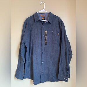 TIMBERLAND PRO Woodfort Flannel Shirt gray button up shirt size xl NWT
